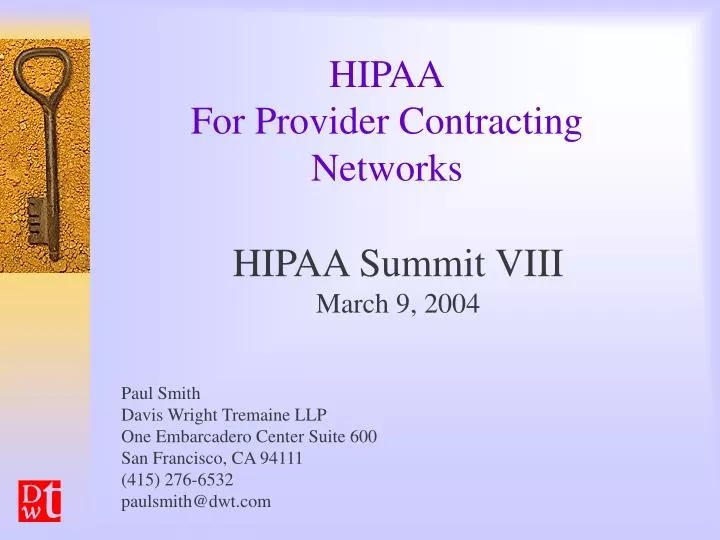hipaa for provider contracting networks