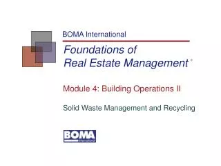 Foundations of Real Estate Management