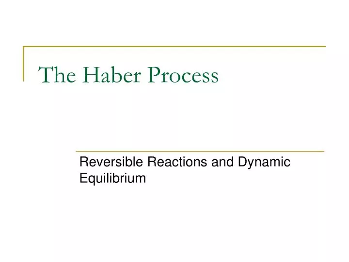 the haber process