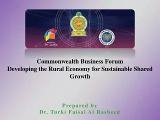 Commonwealth Business Forum Developing the Rural Economy for Sustainable Shared Growth