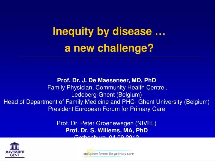 inequity by disease a new challenge