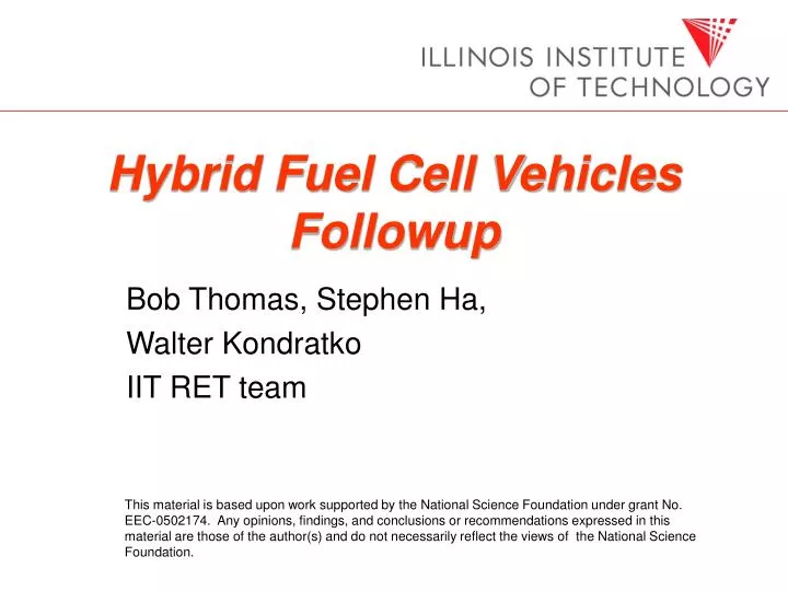 hybrid fuel cell vehicles followup