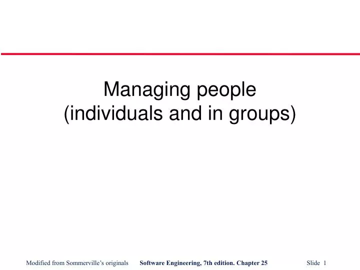 managing people individuals and in groups