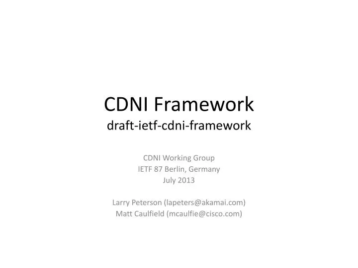 cdni framework draft ietf cdni framework