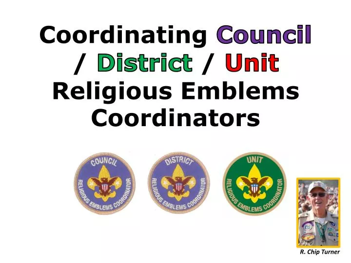 coordinating council district unit religious emblems coordinators