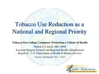 tobacco use reduction as a national and regional priority