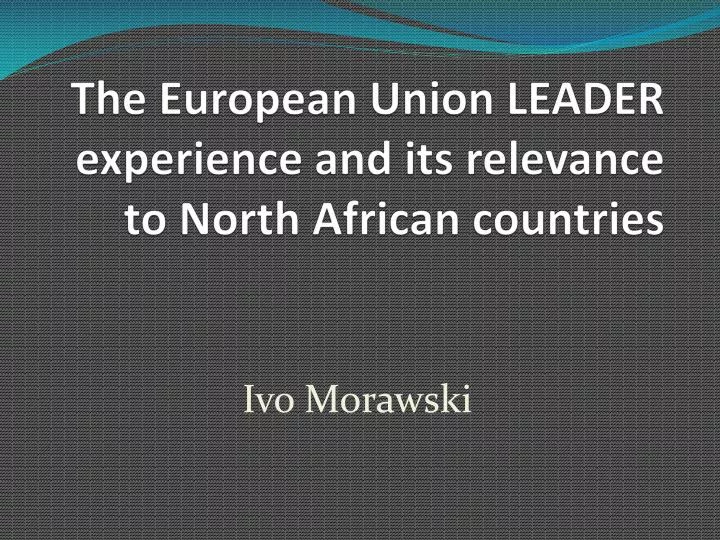 the european union leader experience and its relevance to north african countries