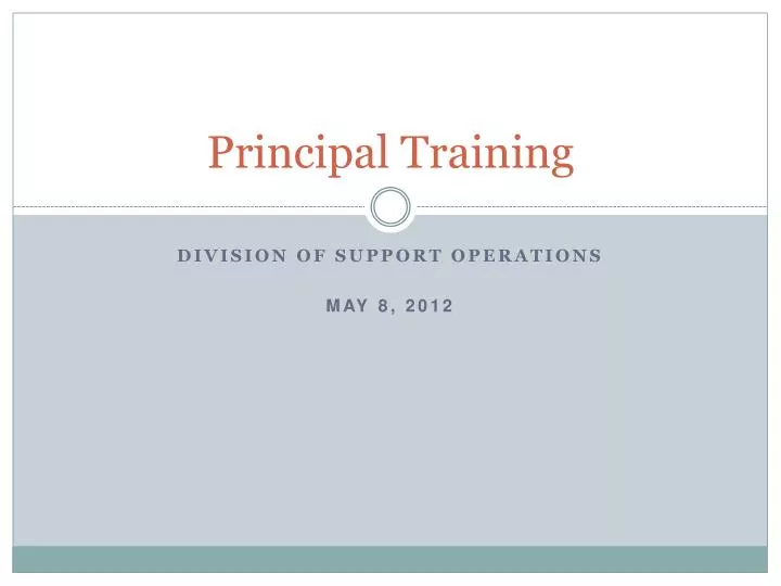 principal training