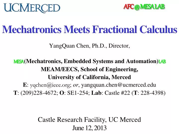 mechatronics meets fractional calculus