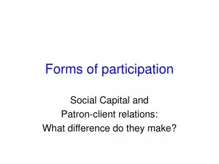 Forms of participation