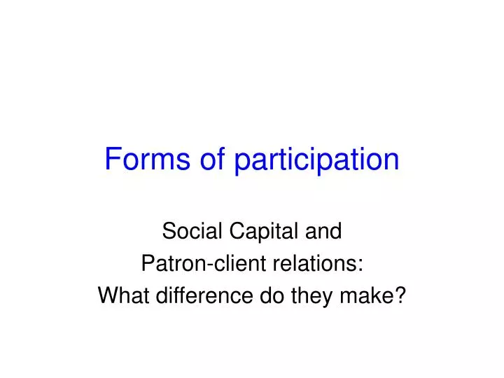 forms of participation