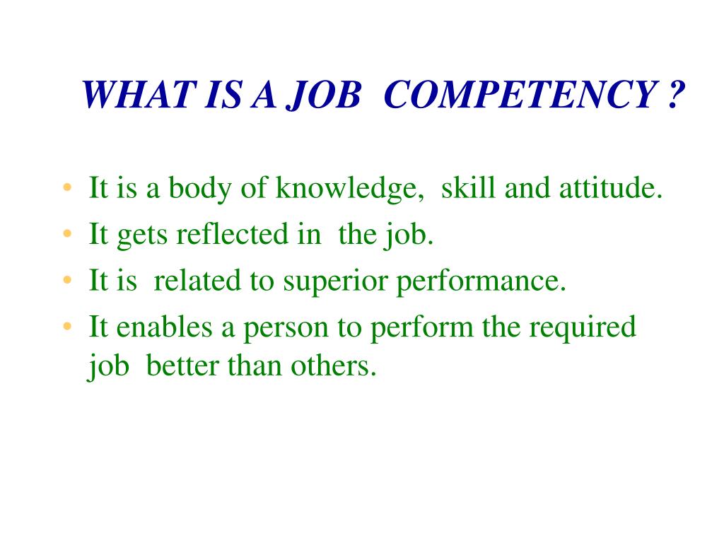 PPT - Understanding Job Competencies: Key Traits for Superior ...