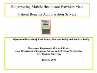 Empowering Mobile Healthcare Providers via a Patient Benefits Authorization Service