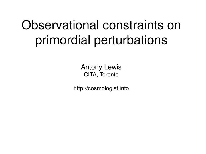 observational constraints on primordial perturbations