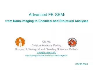 Advanced FE-SEM : from Nano-imaging to Chemical and Structural Analyses
