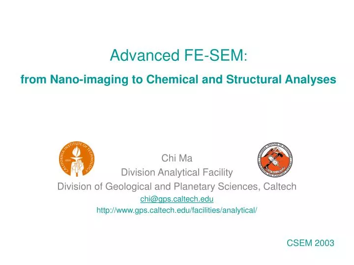 advanced fe sem from nano imaging to chemical and structural analyses