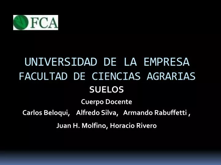 universidad de la empresa facultad de ciencias agrarias