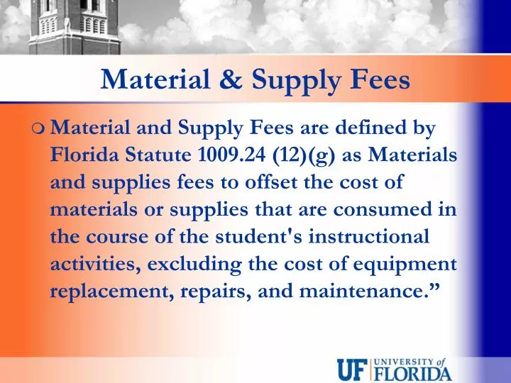 material supply fees