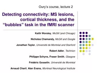 Detecting connectivity: MS lesions, cortical thickness, and the “bubbles” task in the fMRI scanner