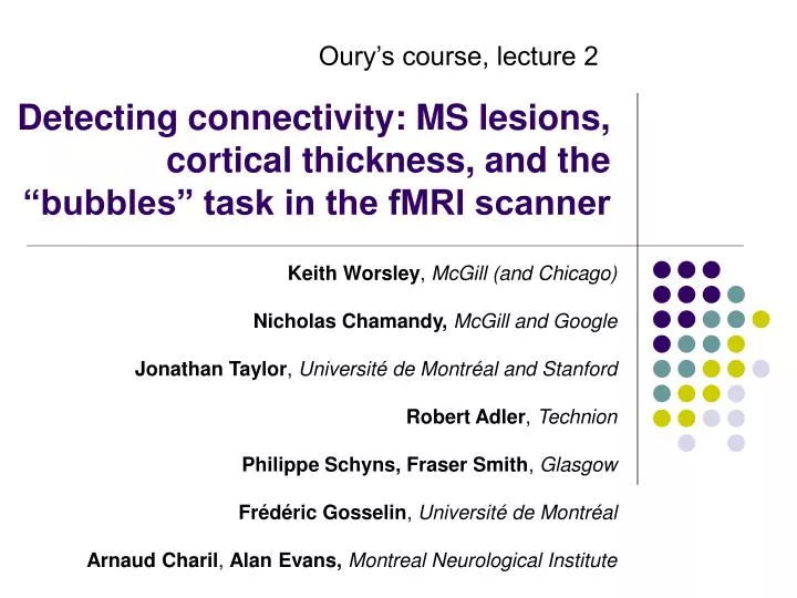 detecting connectivity ms lesions cortical thickness and the bubbles task in the fmri scanner