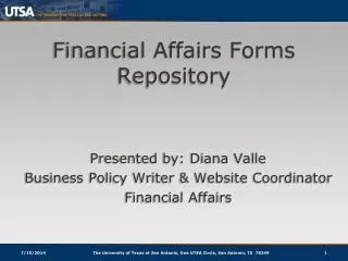 Financial Affairs Forms Repository
