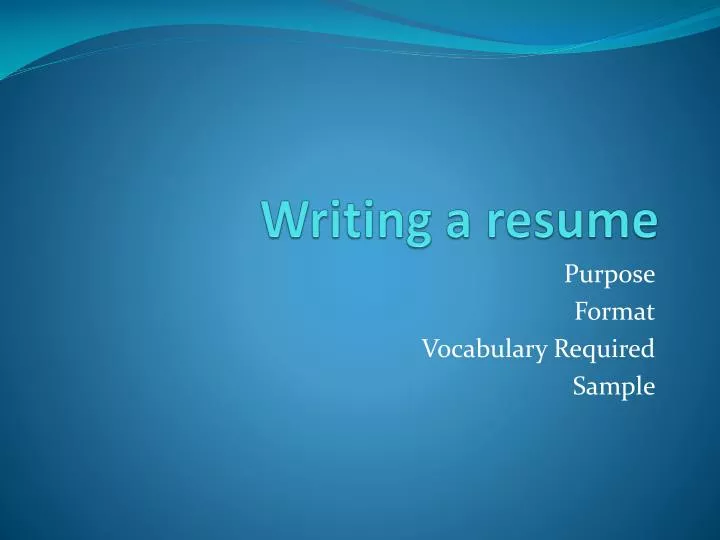 writing a resume