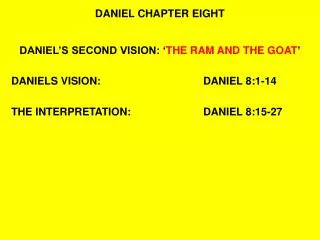 DANIEL CHAPTER EIGHT