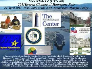 USS NIMITZ (CVN 68) 2011Everett Change of Homeport Fair 29 April 2011, 1845-2000 at the NBK Bremerton Olympic Lodge