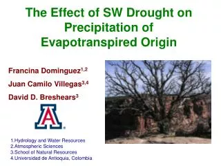 The Effect of SW Drought on Precipitation of Evapotranspired Origin