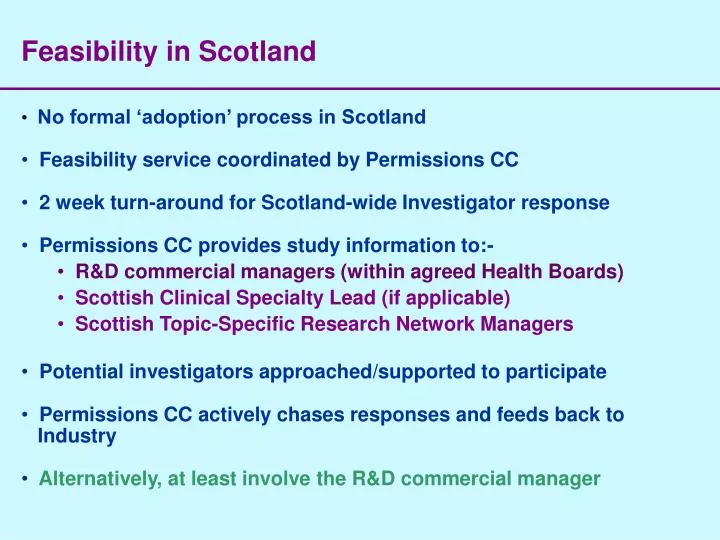 feasibility in scotland