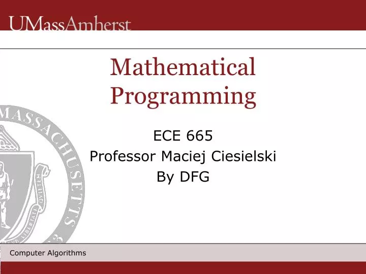 mathematical programming