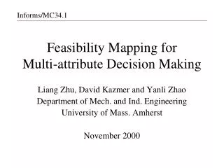 Feasibility Mapping for Multi-attribute Decision Making