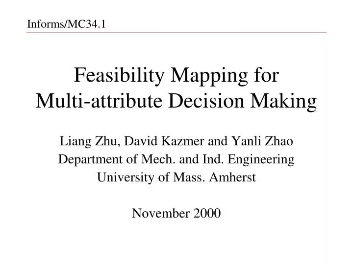 feasibility mapping for multi attribute decision making