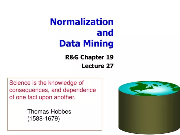 normalization and data mining