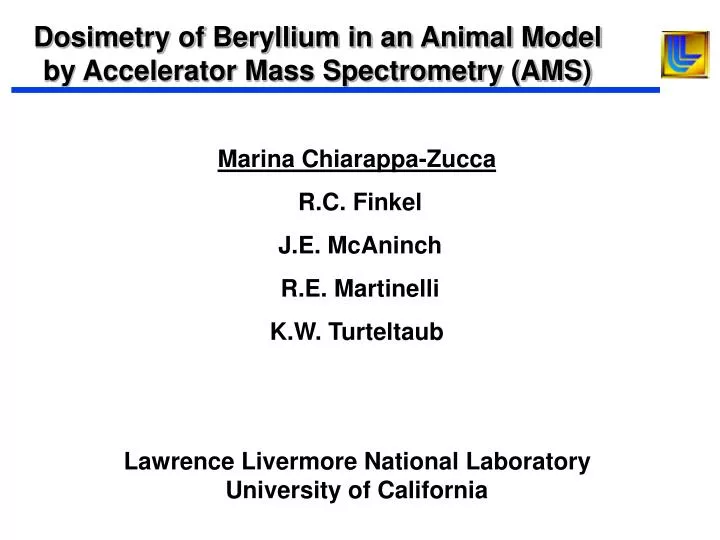dosimetry of beryllium in an animal model by accelerator mass spectrometry ams