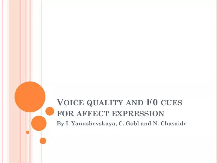 voice quality and f0 cues for affect expression