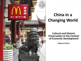 China in a Changing World