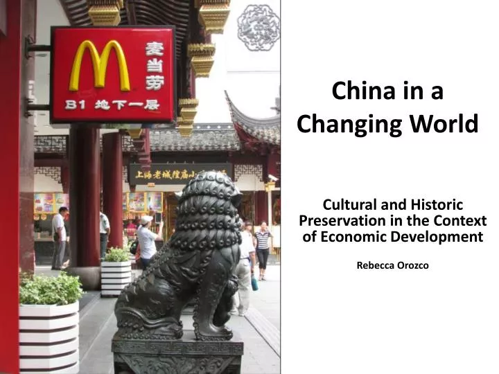 china in a changing world