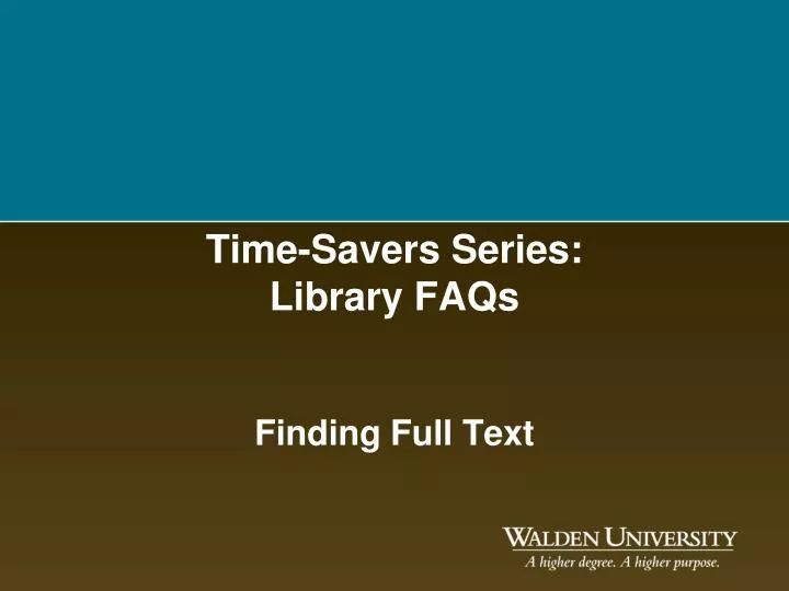 time savers series library faqs