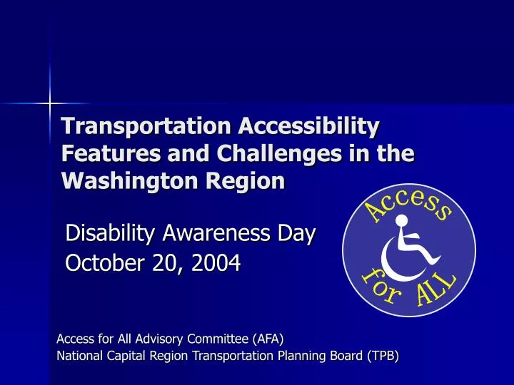 transportation accessibility features and challenges in the washington region