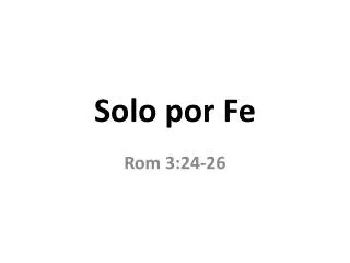 solo por fe