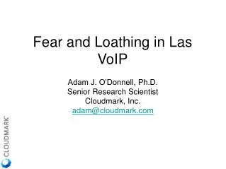 Fear and Loathing in Las VoIP