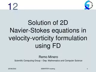 Solution of 2D Navier-Stokes equations in velocity-vorticity formulation using FD