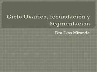 ciclo ov rico fecundaci n y segmentaci n