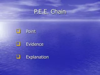 P.E.E. Chain