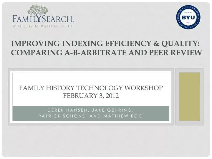 family history technology workshop february 3 2012