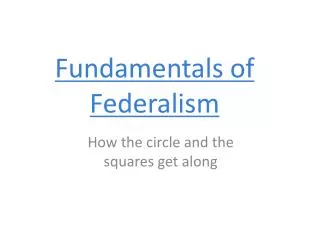 Fundamentals of Federalism