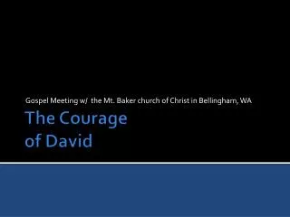 The Courage of David