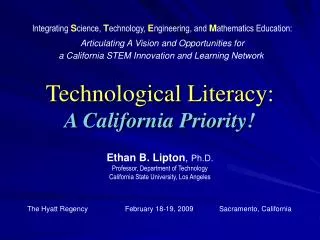 Technological Literacy: A California Priority!