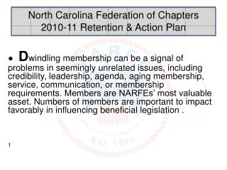 North Carolina Federation of Chapters 2010-11 Retention &amp; Action Plan